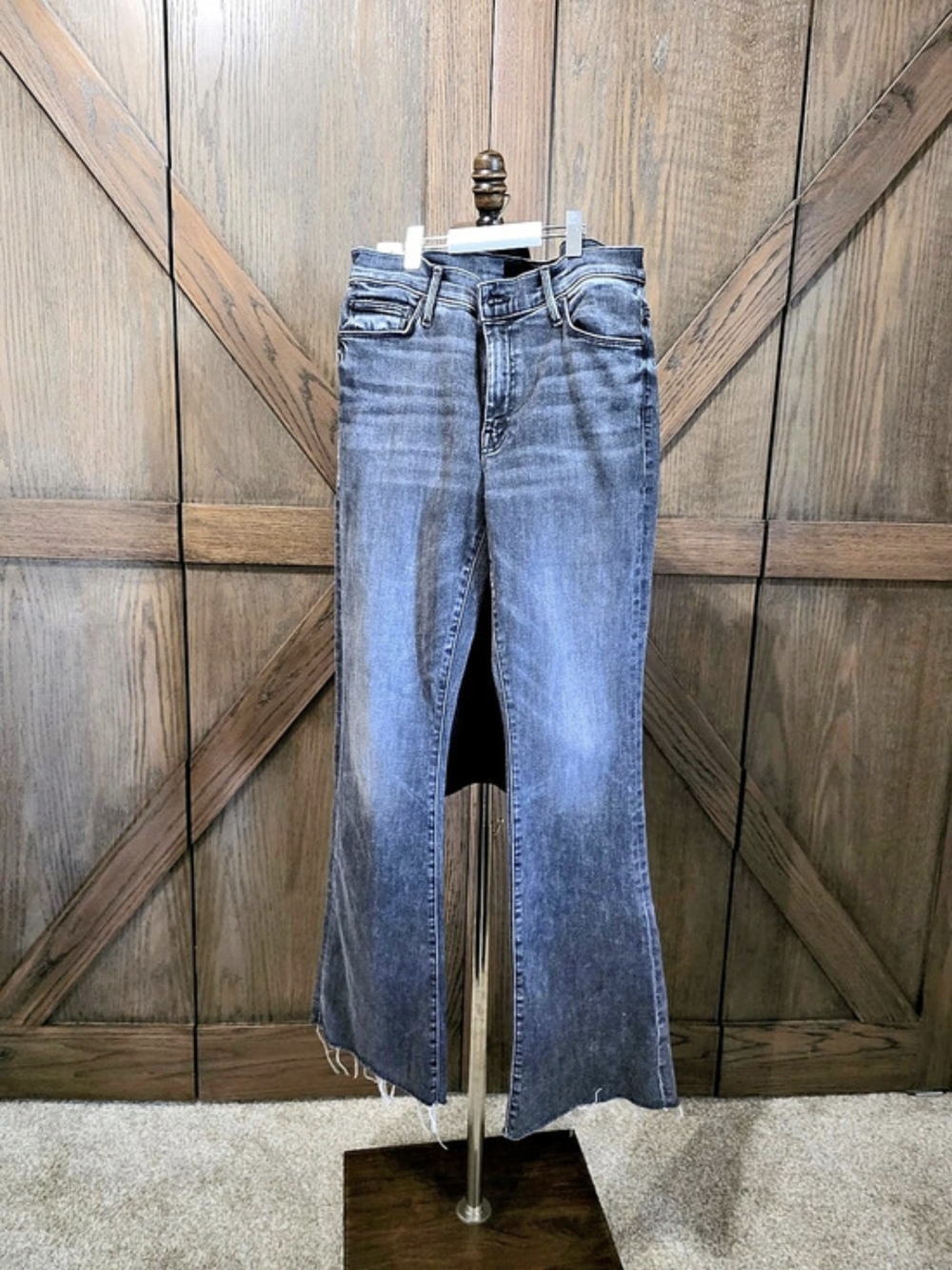 Mother The Weekender Ankle Fray Frayed Hem Flare Jeans
